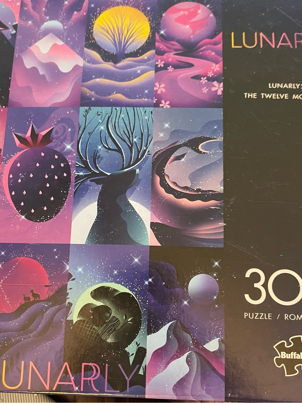 “Lunarly: The Twelve Moons” 300 Piece Jigsaw Puzzle by Buffalo Diagram Included